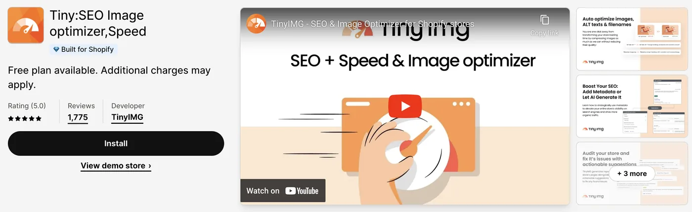 5. Tiny:SEO Image Optimizer & Speed
