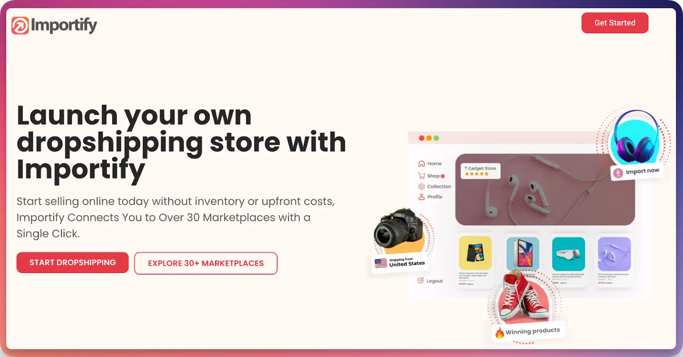 Importify app listing for product importing and dropshipping supplier management