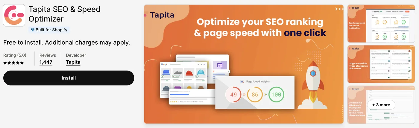 3. Tapita SEO & Speed Optimizer
